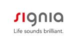 A logo of signia